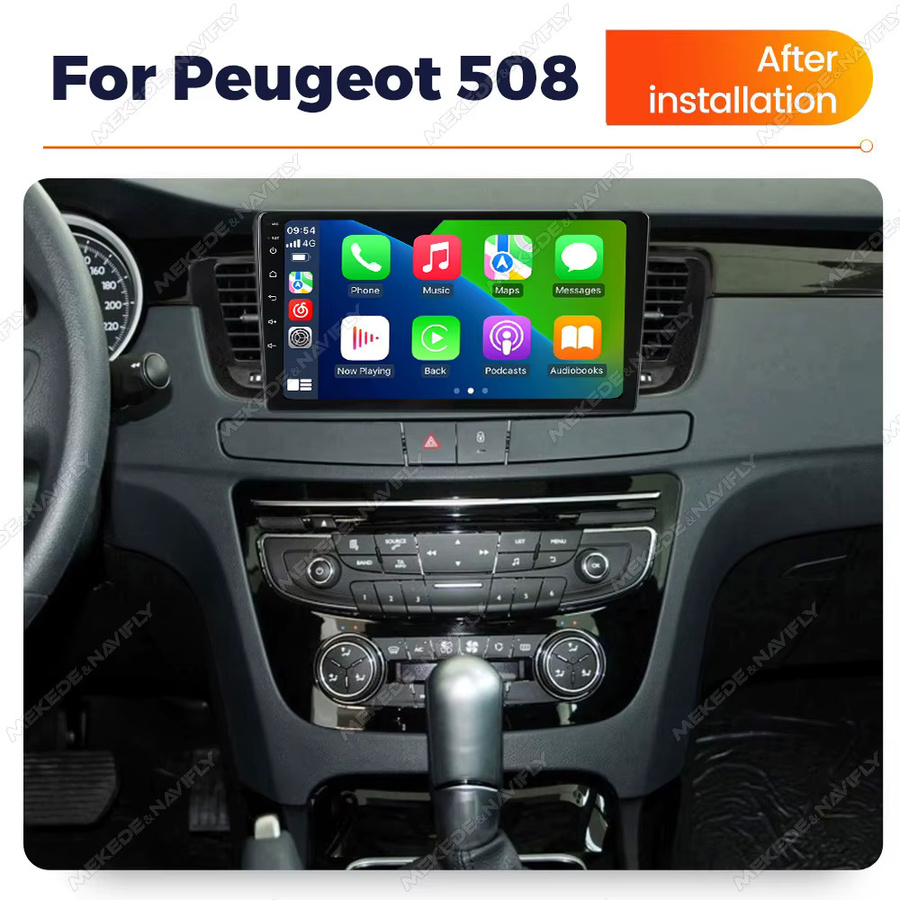 MEKEDE Multimedia Auto Radio mit WiFi und Carplay für Peugeot 508, Schwarz - Bild 2