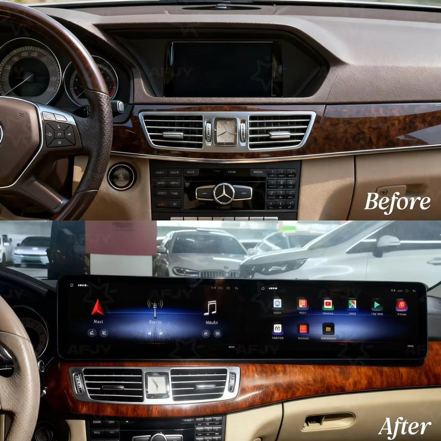 YANFU Dual Android 14 Autoradio mit 12,3 Zoll Touchscreen für Mercedes-Benz E-Klasse 2009-2012 inklusive Wireless CarPlay, GPS und Bluetooth in Schwarz - Bild 3