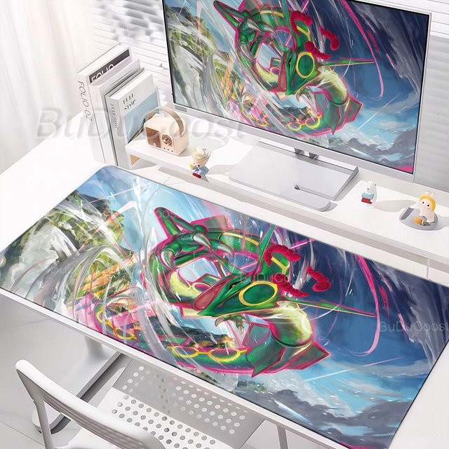 Bandai Pokemon Mega Rayquaza Spielmatte, rutschfeste Gaming-Mauspad Schreibtischunterlage in Multicolour - Bild 1