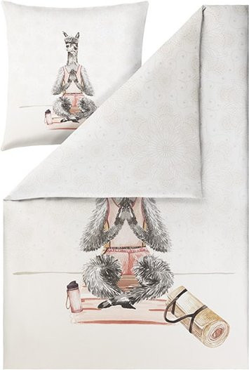 Estella Bettwäsche Lamaste aus Mako-Satin in Weiß mit Grafikprint - Bild 1
