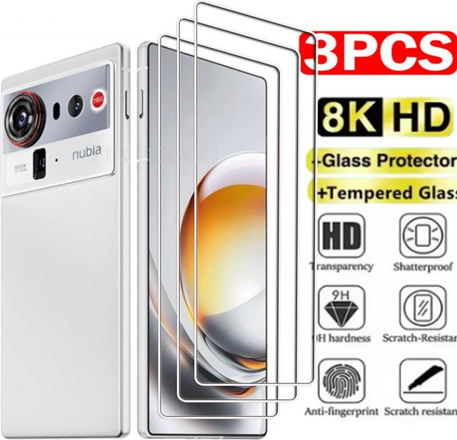 3 Stück ZTE Nubia Red Magic Displayschutzfolien aus gehärtetem Glas 9H HD transparent für Red Magic 9 8 8S 7 7S 6 6S Pro 6R 5G 5S sowie Z50 Z60 Z70 Z80 Ultra - Bild 1