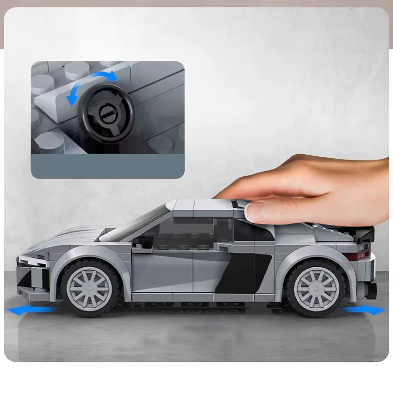 barweer R8 Coupé 2019 Rennwagen, Baukasten, 1:24, Klemmbausteine - Bild 3