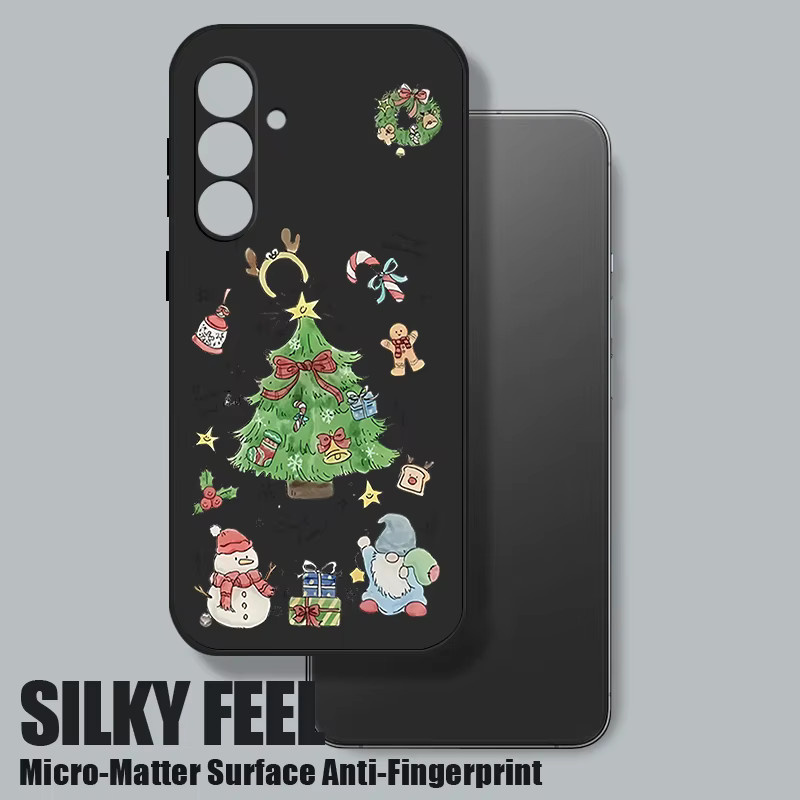 Weihnachtsbaum Handyhülle für Samsung Galaxy S25 S24 S23 S22 Ultra Plus FE A56 A17 A16 A36 A55 A54 A53 A35 A15 TPU Cover in Blau oder Schwarz - Bild 3