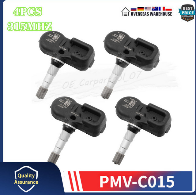 GANGLE Reifendruck Monitor Sensor Set 4er Pack für Lexus LC RX und Toyota Avalon Camry RAV4 Tacoma, TPMS 315 MHz, Schwarz - Bild 1