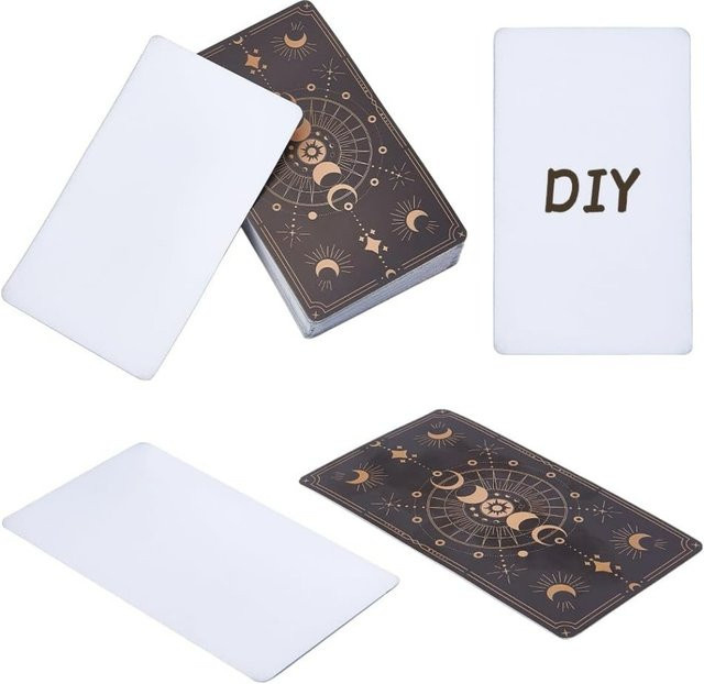 100 Stück leere Tarotkarten mit Design auf der Rückseite zum Beschriften, Breite: 6,9 cm, Höhe: 11,8 cm - Bild 1