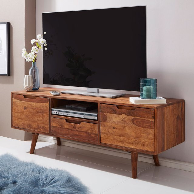 FineBuy TV Lowboard aus Holz in Braun im Landhaustil, B/H/T: 135 x 45 x 51 cm - Bild 1