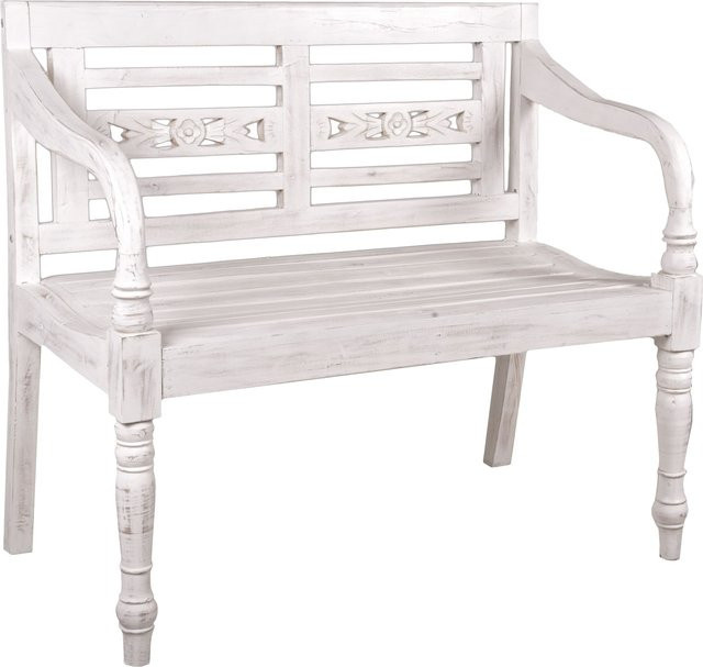 Garden Pleasure Gartenbank Moyo 2-Sitzer aus Mahagoniholz in Weiß, B/H/T: 100 x 91 x 46 cm - Bild 1