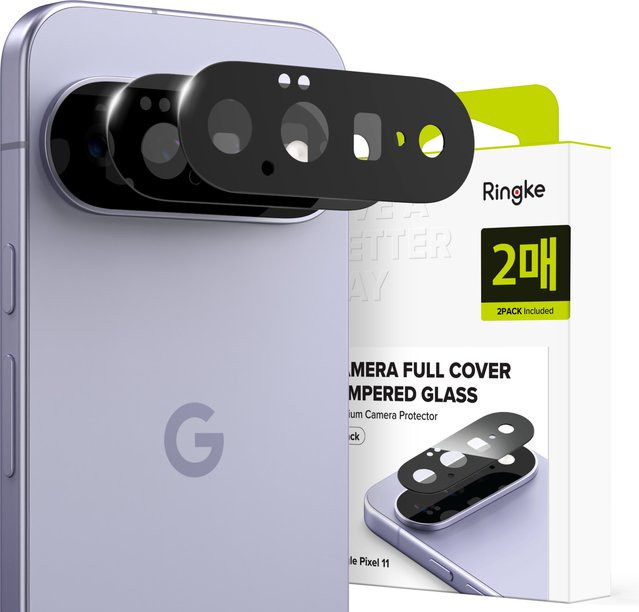 Ringke Rückkamera-Schutzfolie aus gehärtetem Glas für Google Pixel 11, 2er-Set, Schwarz - Bild 1