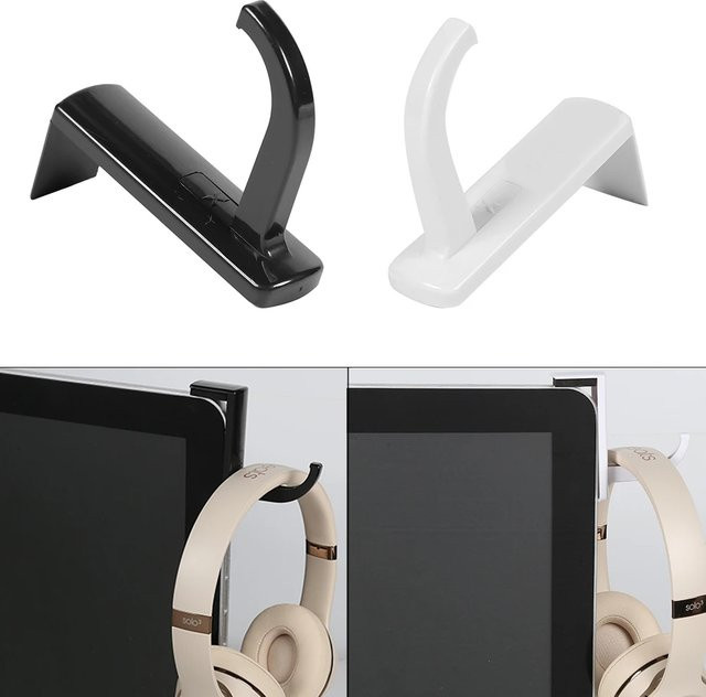Trig Rain Kopfhörer Halter Aufhänger in Schwarz für PC und Monitor als universelle Headset Wandhalterung - Bild 1