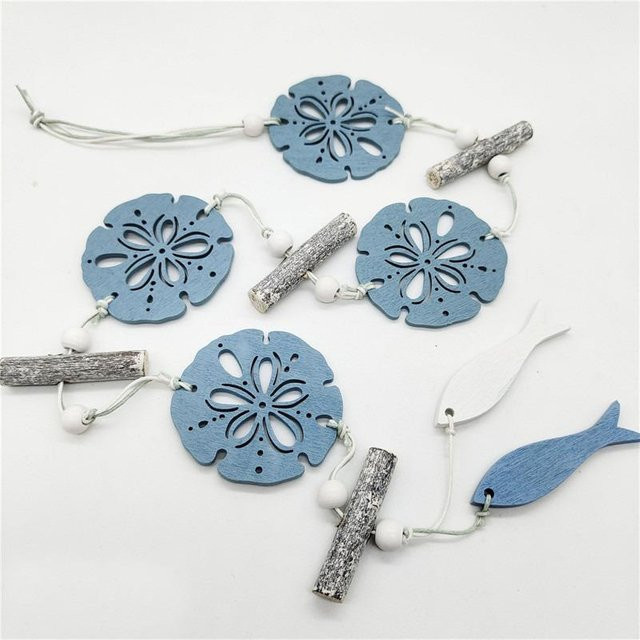 LChome Fischernetz Wandbehang in Blau für nautische Dekoration im Meer-Stil, B/H: 33 x 33 cm - Bild 1