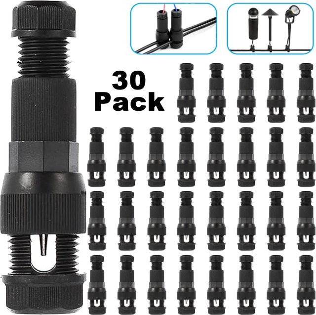 YXY 30er Pack Wasserdichte Kabelverbinder für Niederspannung DC12/24V Gartenbeleuchtung Easy Puncture Branch Connector - Bild 1