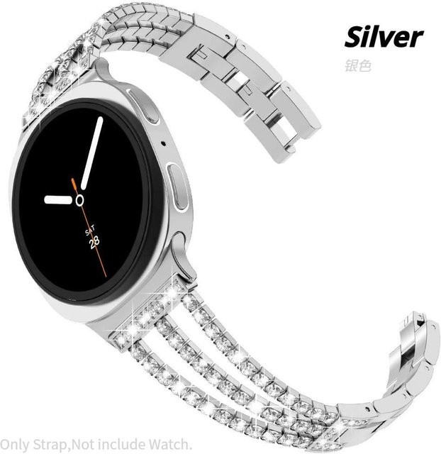 XIAOLU Uhrenarmband Edelstahl, Diamant, Kristall, Silber, Damen - Bild 1