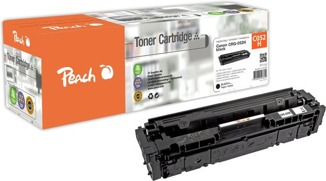 Peach HP 052 Hbk Toner XL Schwarz (wiederaufbereitet) ersetzt Canon CRG-052H BK, kompatibel mit Canon iSENSYS LBP-210, LBP-212dw und MF 420 - Bild 1