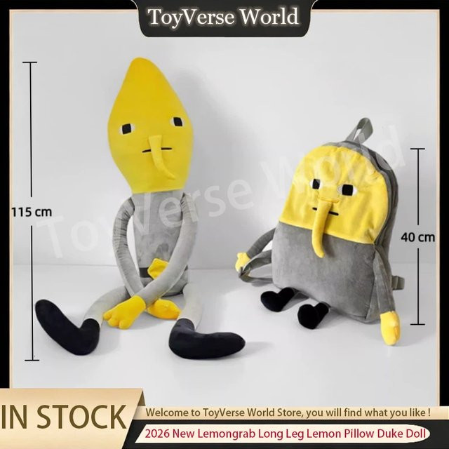 52TOYS Lemongrab Langbein-Zitronenkissen Duke Plüschpuppe Rucksack, Plüschtier, Gelb - Bild 1