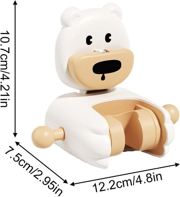 XYNN Cartoon Duschkopfhalter mit Saugfuß, verstellbar 70 Grad, weiß - Bild 1