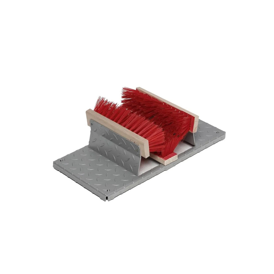 PROREGAL Robuster Schuhreiniger aus feuerverzinktem Stahl mit Bürsten, H x B x T: 17 x 59 x 29 cm - Bild 2
