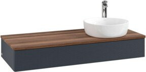V&B Antao Waschtischunterschrank mit Frontstruktur und Beleuchtung, Farbe: Weiß/Blau, B/T/H: 120 x 50 x 19 cm - Bild 1