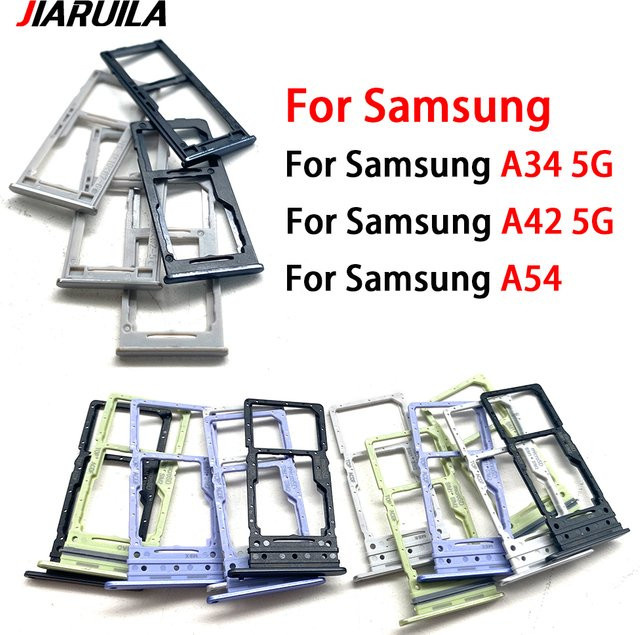 Samsung Sim-Kartenfach für A34 A42 5G A54 Dual Micro SIM Kartensteckplatz Tray und SD Kartenleser in Purple und Multicolour - Bild 1