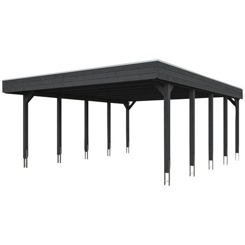 Skan Holz Carport Friesland in Schiefergrau mit Aluminiumdach, B/T: 557 x 708 cm, Höhe: 254 cm - Bild 3