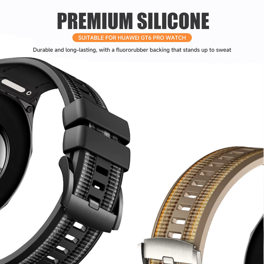 CHIICSMART Uhrenarmband Nylon, Silikon, Huawei Watch GT6 Pro 46mm - Bild 3