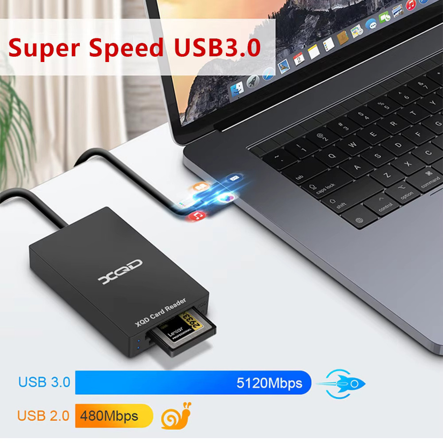Sony Multifunktionaler XQD und SD Kartenleser mit USB-C und USB 3.0 Anschluss, 5Gbps Geschwindigkeit, Schwarz - Bild 3