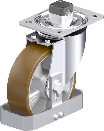 Blickle L-ALB 160K-CS11-FS Stahlblech-Lenkrolle in Silber mit 160 mm Rad-Durchmesser und 400 kg Tragfähigkeit - Bild 1