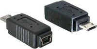Delock USB 2.0 Adapter Micro-USB auf Mini-USB in Schwarz - Bild 1