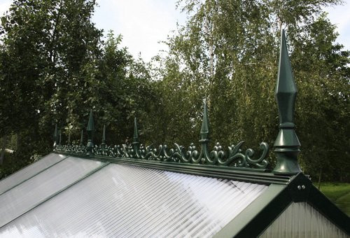 KGT Firstverzierung aus Aluminium für Gewächshäuser, Farbe: Grau oder Grün, B/L/H: 10 x 400 x 30 cm - Bild 1