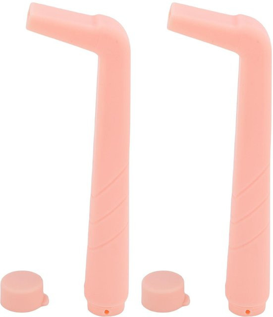 Koogeelife Schluckauf-Strohhalm Set aus Kunststoff, 2 Stück, Rosa - Bild 1
