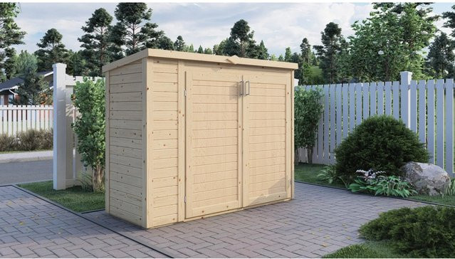 Bertilo Gartenschrank Multibox 3 aus Fichtenholz in Natur, B/H: 82 x 200 cm, FSC-zertifiziert - Bild 1