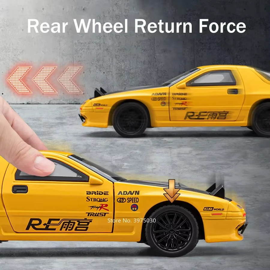 MAKEDA RX7-Legierungsdruckguss-Spielzeugautomodelle, Maßstab 1:32, mit Tonlicht, geöffnete Fahrzeuge - Bild 2