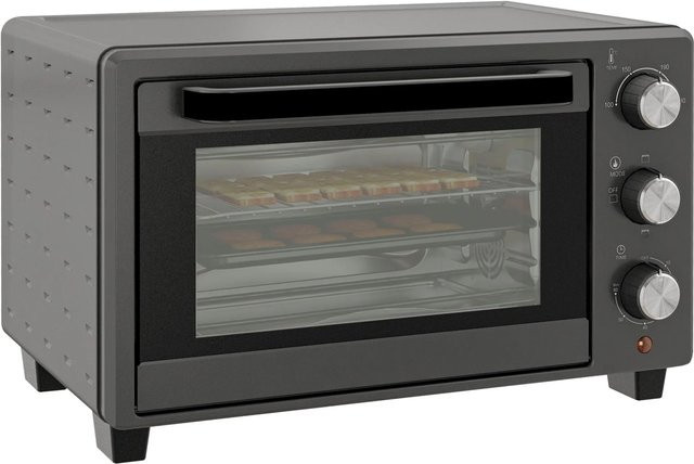 HOMCOM Minibackofen aus Edelstahl in Grau mit 46,4 l Volumen, B/H/T: 38 x 28,5 x 46,4 cm - Bild 1