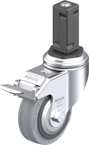 Blickle LKRA-VPA 80K-11-FI-FA-EV14 Lenkrolle mit Feststeller, Rad-Durchmesser: 80 mm, Tragfähigkeit: 80 kg, verzinkt, grau/schwarz/silber - Bild 1