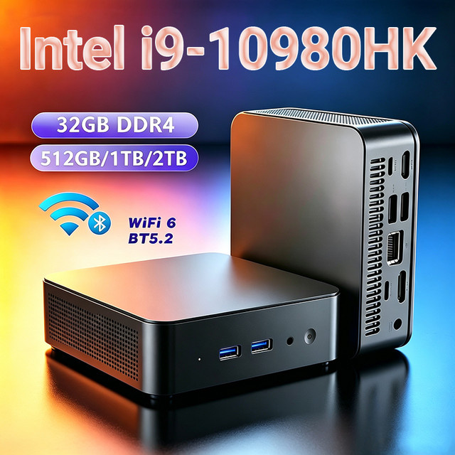 Intel Mini-PC mit I9-10980HK Prozessor, Windows 11, 32GB DDR4 RAM und 1TB SSD, WiFi 6 Gaming-Computer und Büro-Desktop - Bild 1