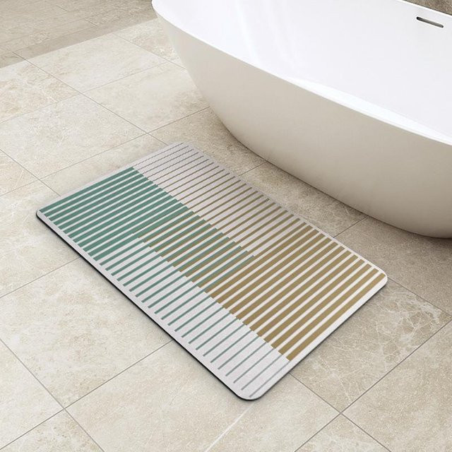 Saugfähige Kieselgur-Fußmatte für das Badezimmer, rutschfest und modern, Weiß, B/B: 40 x 60 cm - Bild 1