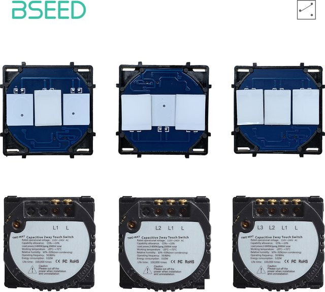 Bseed Touch-Schalter Basis DTY-Funktionsteil für 1/2/3 Gang und 1/2 Wege, EU-Standard Dimmerschalter ohne Glasscheibe - Bild 1