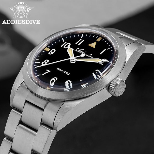 ADDIESDIVE Armbanduhr, Quarz, Titan, 36 mm, Herren, Grün, 10 ATM - Bild 1