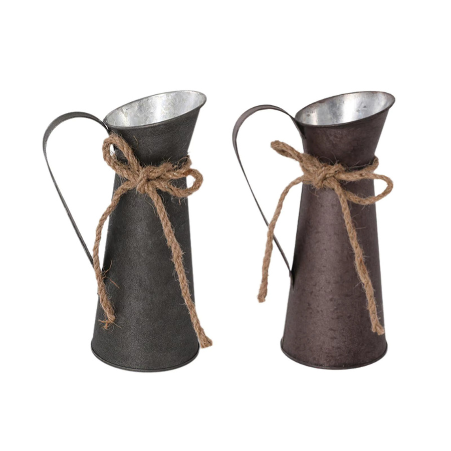 Kesoto Milchkrug-Vase im Retro-Stil aus Metall in Braun - Bild 3