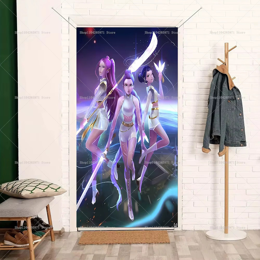 KPop Demon Hunters Anime-Themen-Hintergrund aus Papier für Geburtstagsparty und Dekoration, Mehrfarbig, B: 180 cm, H: 90 cm - Bild 2