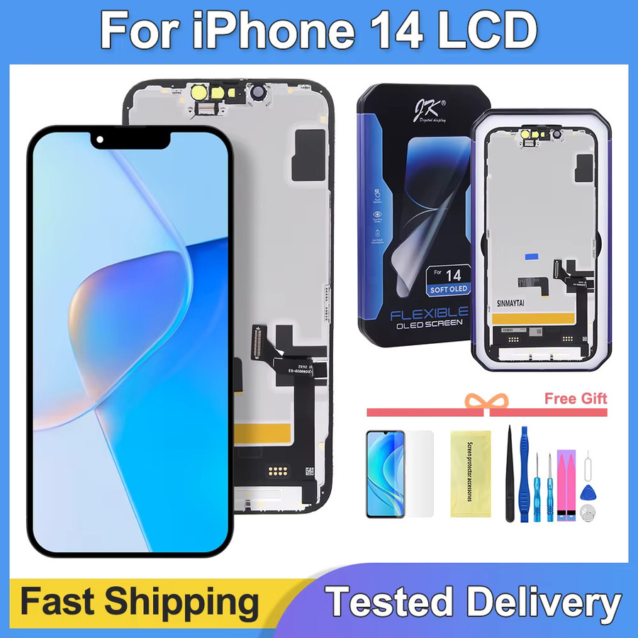 JK Soft OLED Display Ersatzbildschirm mit Touch-Digitizer für iPhone 14, Farbe: Schwarz, kompatibel mit Modellen A2882, A2649, A2881 - Bild 2