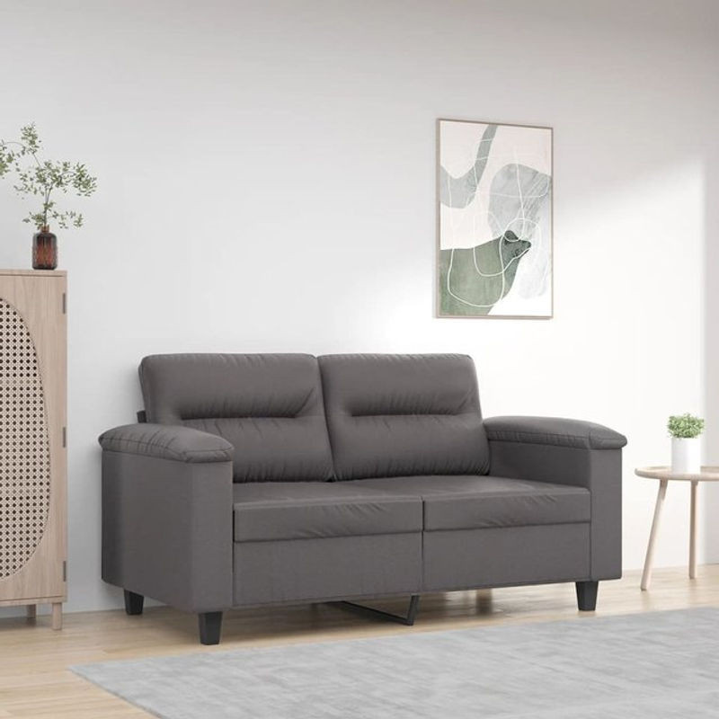 Vidaxl 2-Sitzer Sofa Modern in Grau aus Kunstleder, Breite: 120 cm - Bild 1