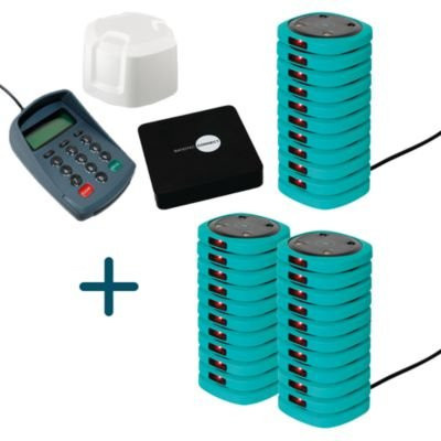 Ratiotec Rufsystem CONNECT Starter-Set mit 30 Pagern, Key-Pad, Base und Repeater in Türkis - Bild 1