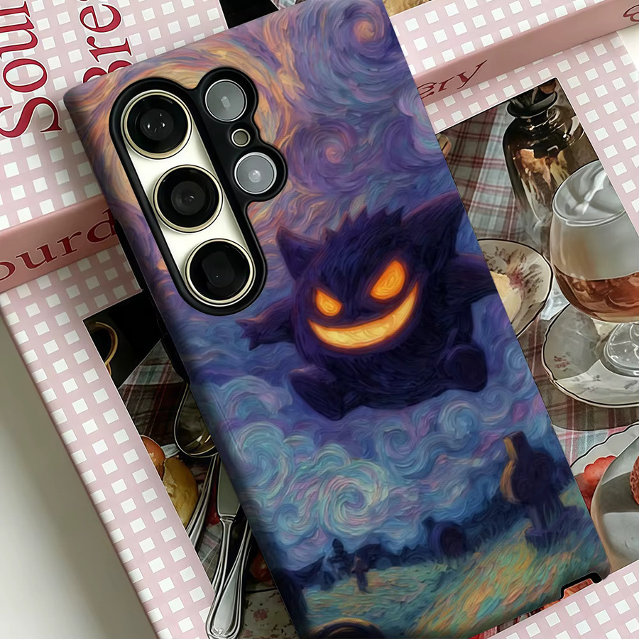 Stoßfeste Doppelschicht Handyhülle Van Gogh Sternennacht Gengar für Samsung Galaxy S25 Ultra, S24, S23 Ultra und Plus in Multicolour - Bild 4