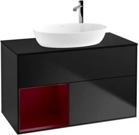 V&B Waschtischunterschrank Finion 100 Wandbeleuchtung in Blau Lackiert B/T/H: 100 x 50,1 x 50,1 cm - Bild 1