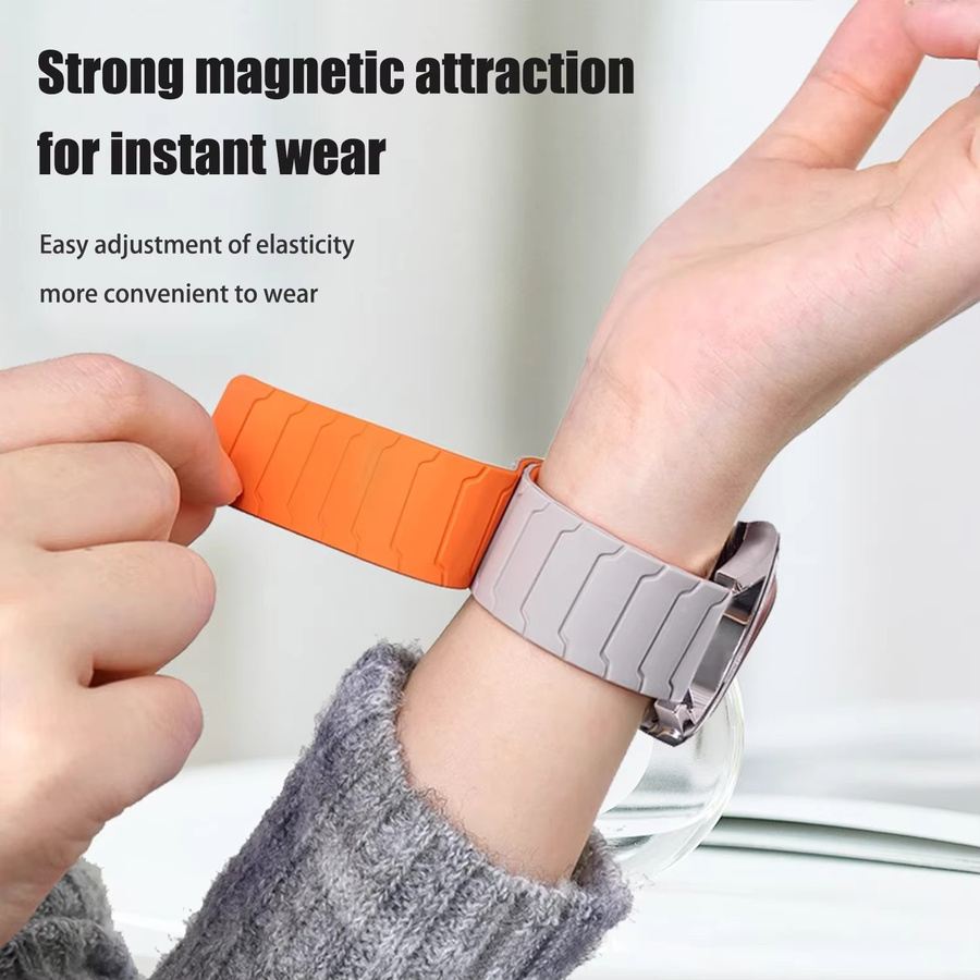 Samsung Uhrenarmband Silikon, Magnetisches Schlaufenarmband, Schwarz, Unisex - Bild 4
