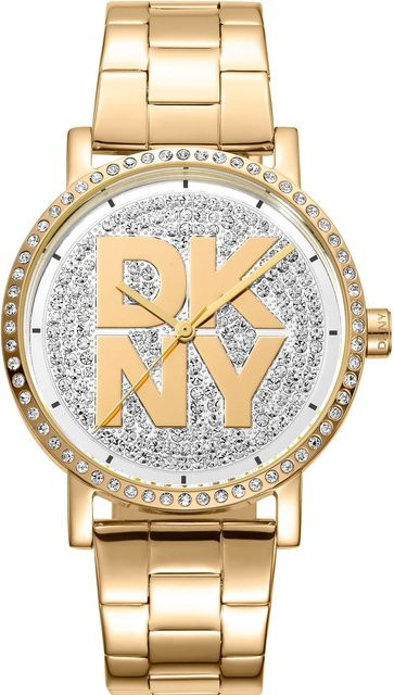 DKNY Damenuhr Soho Logo, Edelstahl, Quarz, 36 mm, 5 ATM - Bild 1
