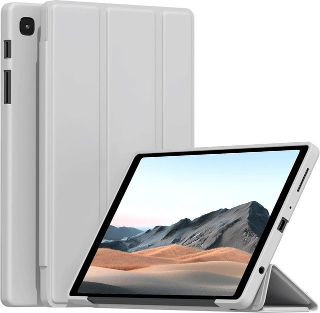 Samsung Galaxy Tab A7 Lite 8,7 Zoll Magnetische Flip Smart Cover Silikon-Tablethülle SM-T220/T225/T227 Hellgrau - Bild 1