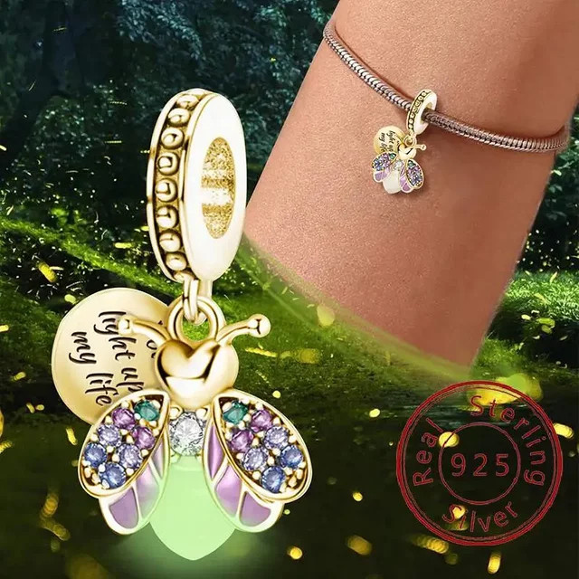 Charms Glühwürmchen, 925 Silber, Bunt, Perle, Unisex - Bild 1