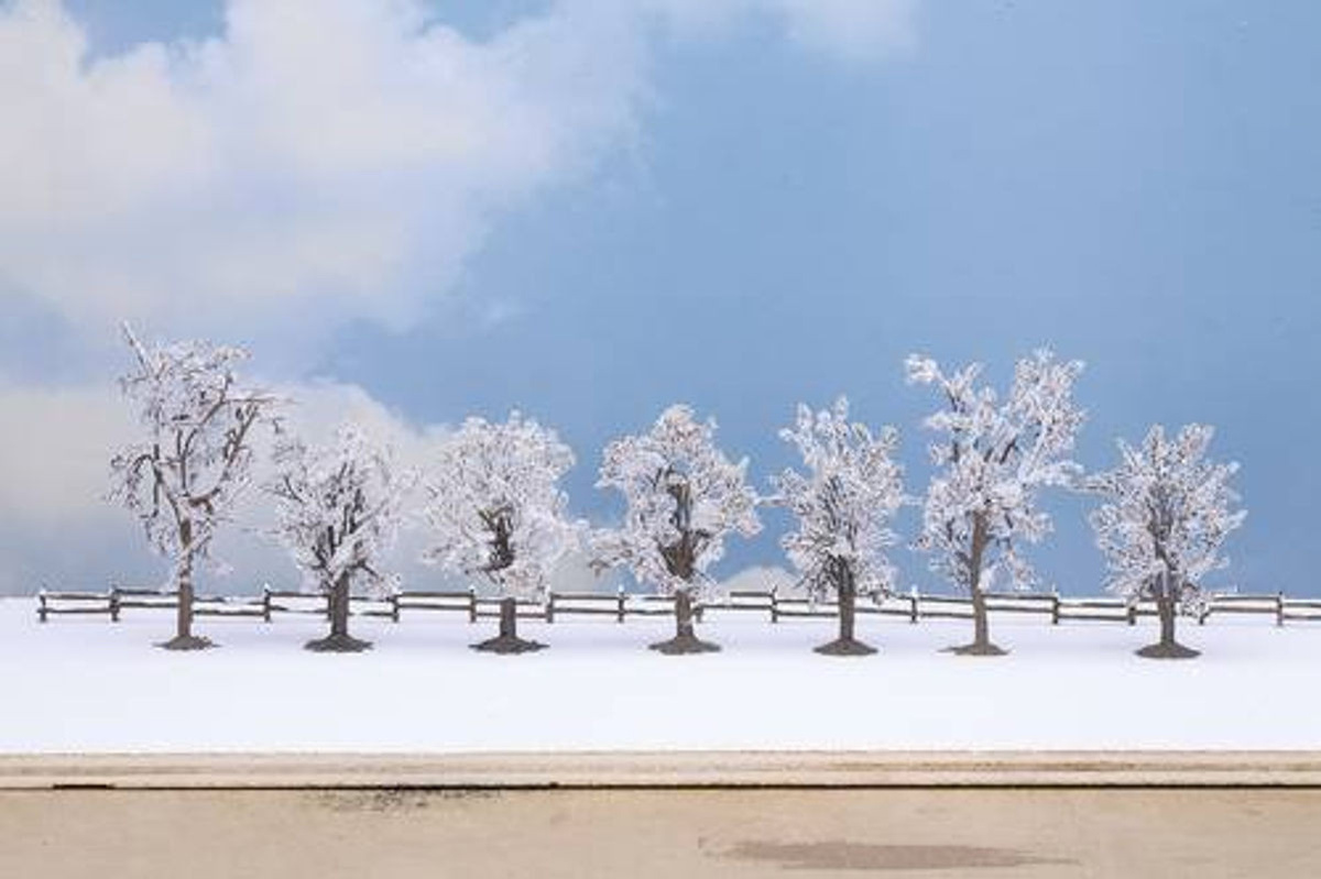 NOCH 25075 Baumpackung Winterbäume in Schnee-Weiß, 7 Stück aus Kunststoff - Bild 1