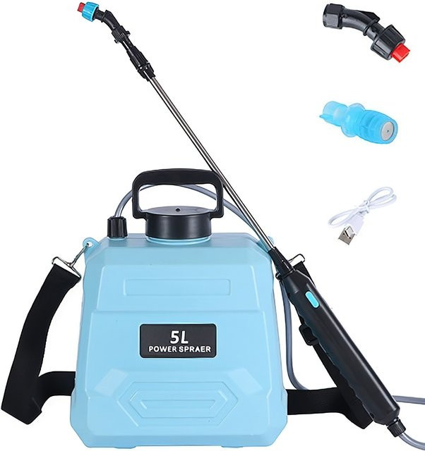 Betuyoo Kabelloser Elektrischer Gartensprüher mit 1800mAh Akku, Wiederaufladbarer Unkrautsprüher in Blau, Einstellbare Wassersprühpumpe für Garten und Rasen - Bild 1